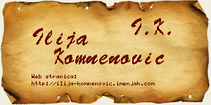 Ilija Komnenović vizit kartica